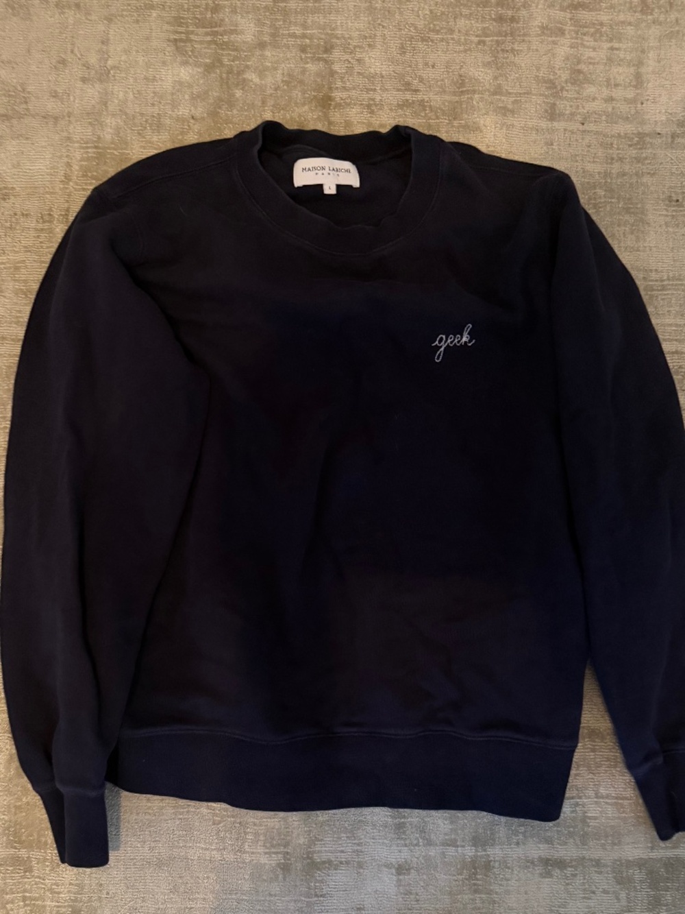 Navy LArge Geek Sweatshirt/ Madison Labiche